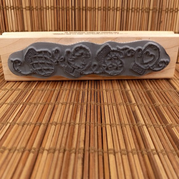 Stampendous Mitten Border Rubber Stamp Winter Christmas Holiday 1999 - Picture 3 of 5